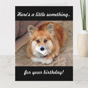 Cartão Funny Birthday Corgi com Osso