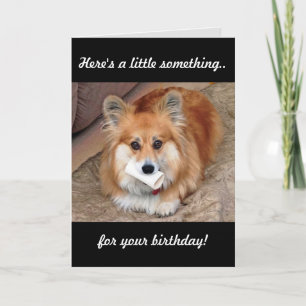 Cartão Funny Birthday Corgi com Osso