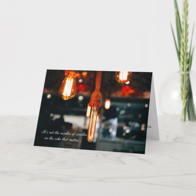 Cartão Funny Birthday Number of Candles Marquee Light (Frente)