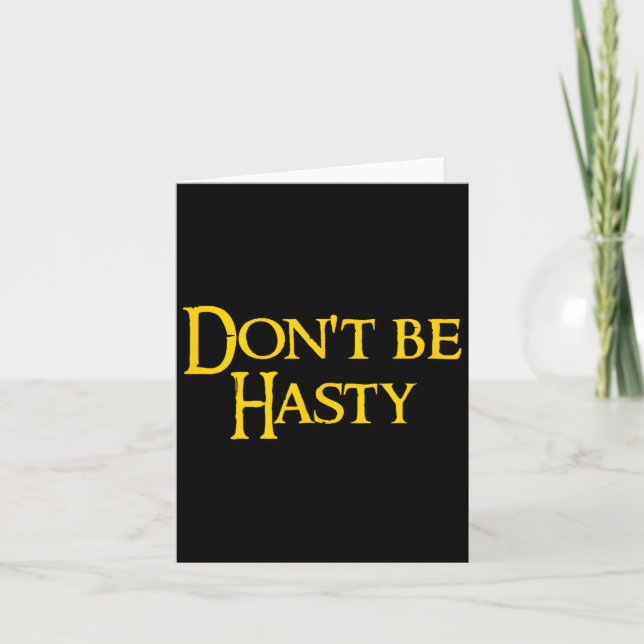 Cartão Funny Book - Don't Be Hasty  (Frente)