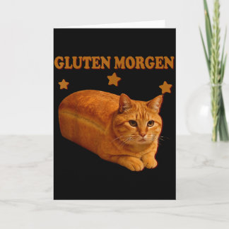 Cartão Funny Bread Cat Meme Gluten Morgen Humor Graphic G