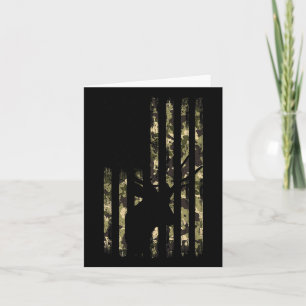 Cartão Funny Camouflage Usa Flag Whitetail Buck Deer Hunt
