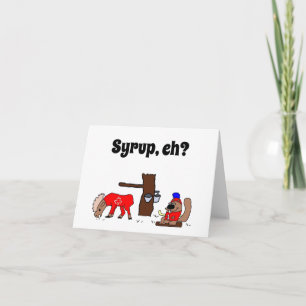 Cartão Funny Canada Moose and Beaver com Xarope de Maple