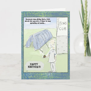 Cartão Funny Cartoon Bowls Birthday Card