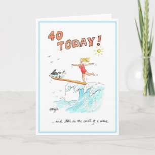 Cartão Funny cartoon greeting card - 40 today