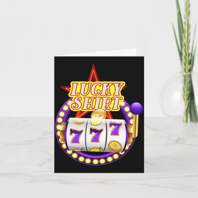 Cartão Funny Casino Slot Machine Jackt Lucky  (Frente)