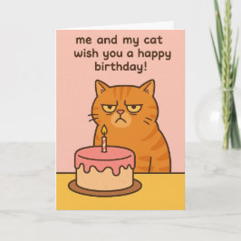 Cartão Funny cat birthday card