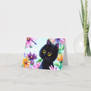 Cartão Funny Cat Dragonfly Daisiarts
