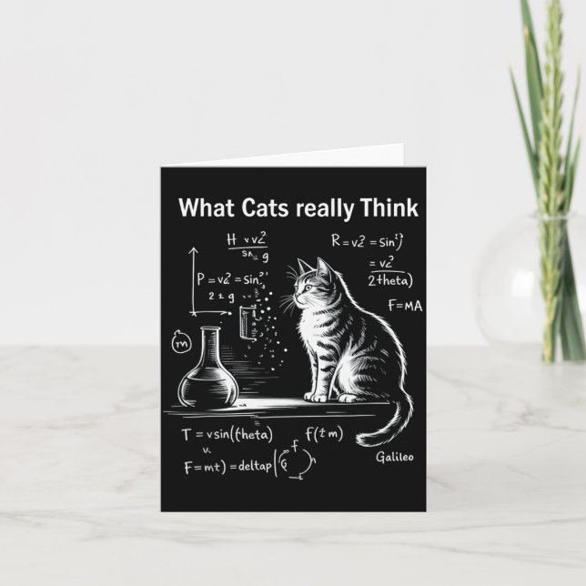 Cartão Funny Cat Physics Humor Design What Cats Really Th (Frente)
