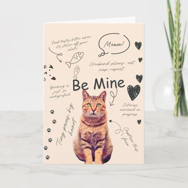 Cartão Funny Cat valentine's day cards (Frente)
