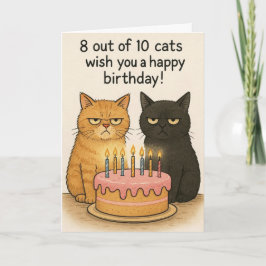 Cartão Funny cats Happy Birthday card