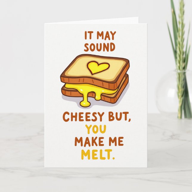 Cartão Funny Cheesy Melt Love Card (Frente)