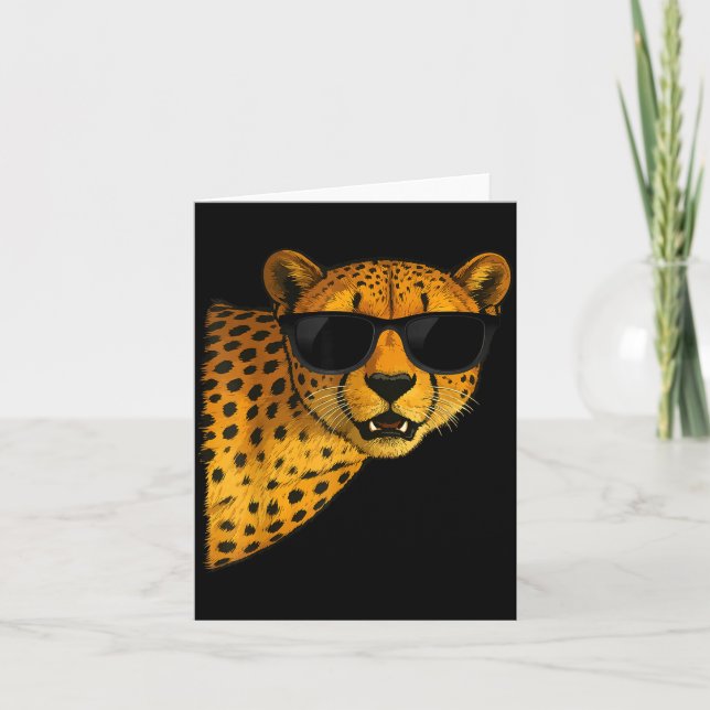Cartão Funny Cheetah Art For Men Women Kids Animal Safari (Frente)