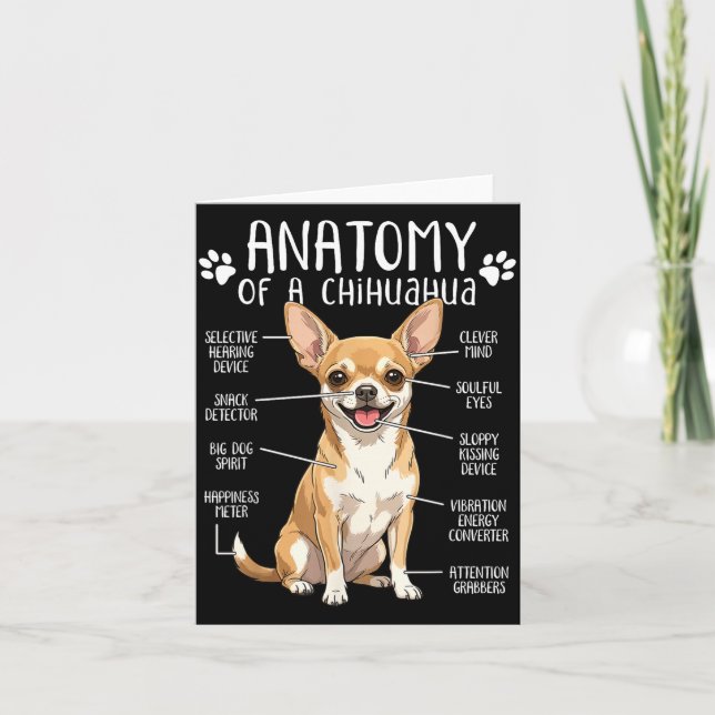 Cartão Funny Chihuahua Anatomy Of A Chihuahua Dog Owner P (Frente)