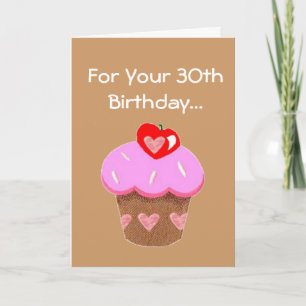 Cartão Funny Chocolate Cupcake 30th Birthday