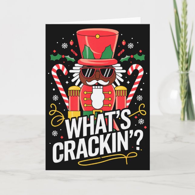 Cartão Funny Christmas African American Nutcracker Men Wo (Frente)