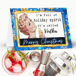 Cartão Funny Christmas Card Retro Best Friend "Vodka"