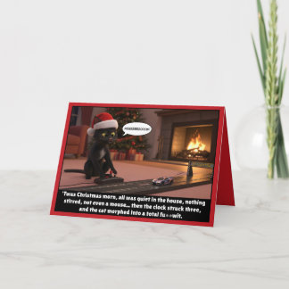 Cartão Funny Christmas cat card