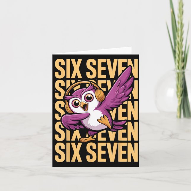 Cartão Funny Christmas Cool Owl Dabbing Xmas Dab Six Seve (Frente)