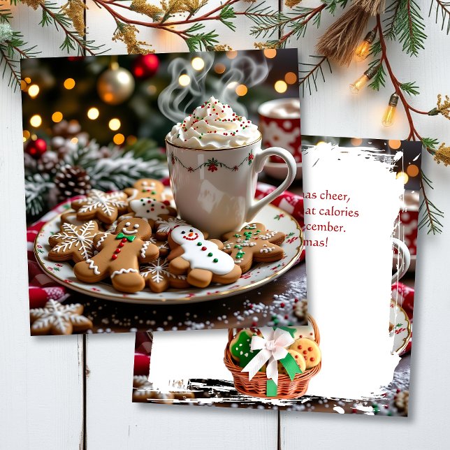 Cartão Funny Christmas Humor | Coffee and Cookies (Criador carregado)