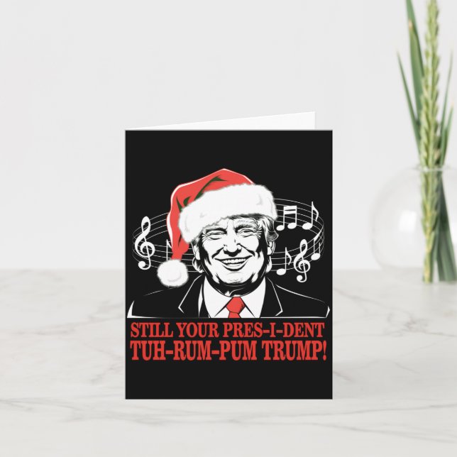 Cartão Funny Christmas President Trump Pajamas Ugly Xmas  (Frente)