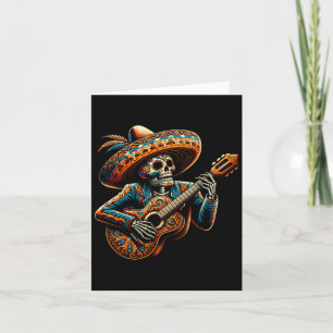 Cartão Funny Cinco De Mayo Skeleton Skull Fiesta Sombrero