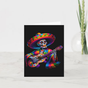 Cartão Funny Cinco De Mayo Skeleton Skull Fiesta Sombrero