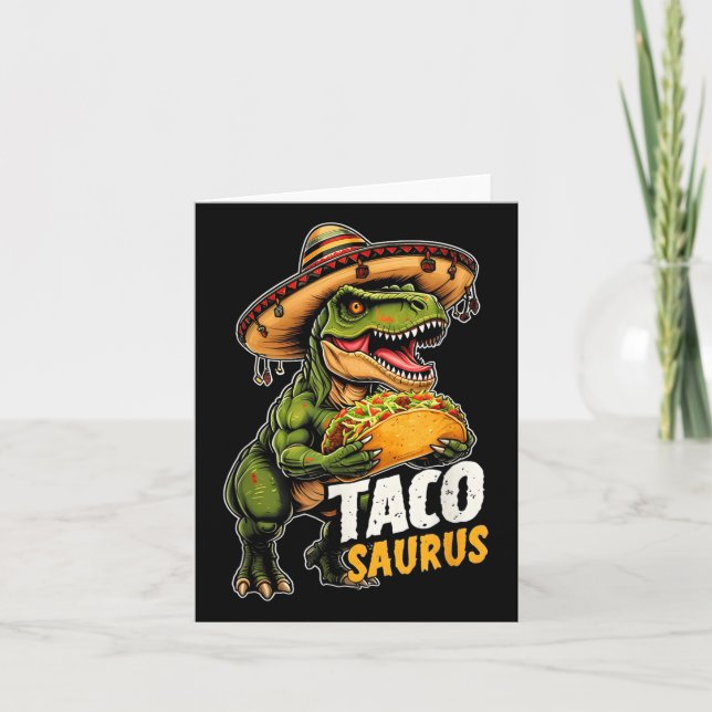 Cartão Funny Cinco De Mayo Tacosaurus Taco Dinosaur T Rex (Frente)