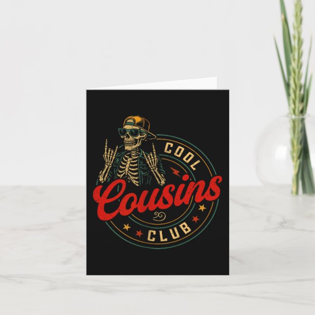 Cartão Funny Cool Cousins Club Shirt Cousin Crew Skeleton (Frente)