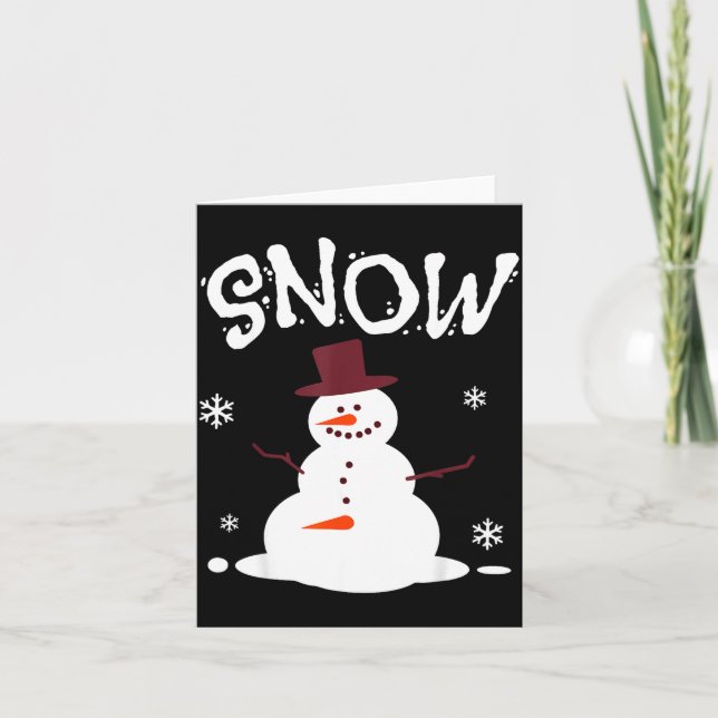 Cartão Funny Couples Christmas Party Snow Man Merry Xmas  (Frente)