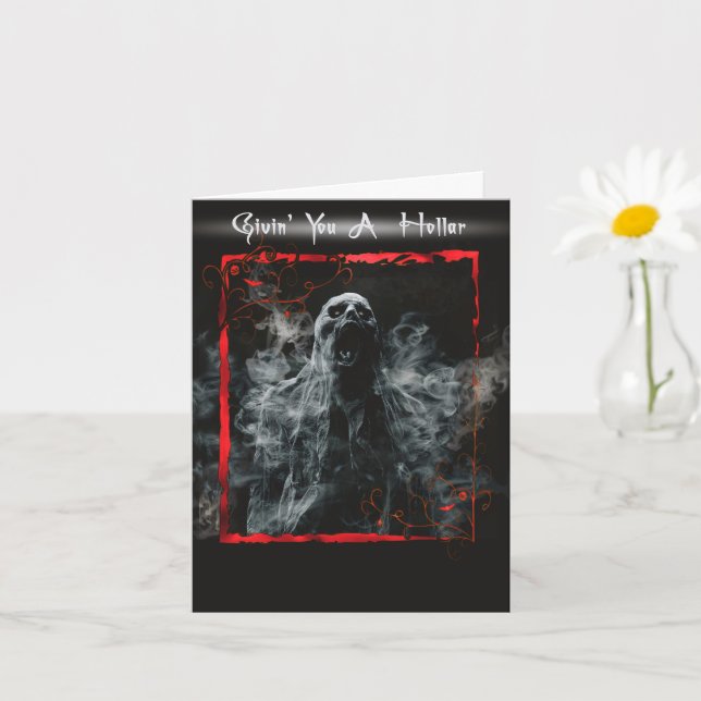 Cartão Funny Creepy Halloween Greetings (Planta pequena)