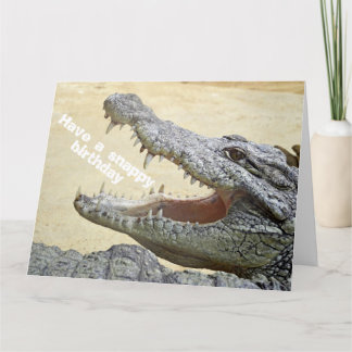 Cartão Funny Crocodilo Reptile - Feliz Aniversário do Ins