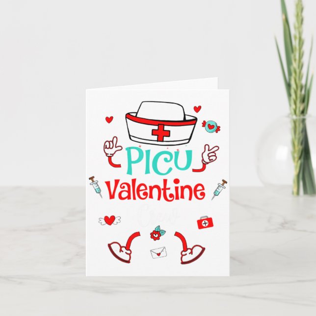 Cartão Funny Cu Valentines Day Nurse Crew Family Group  (Frente)