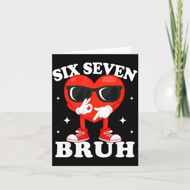 Cartão Funny Dabbing Heart Bruh 67 Meme Valentine's Day  (Frente)