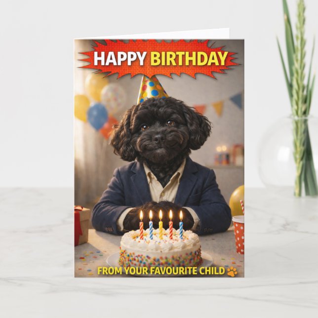 Cartão Funny Dad Birthday Card Dog Favourite Child (Frente)
