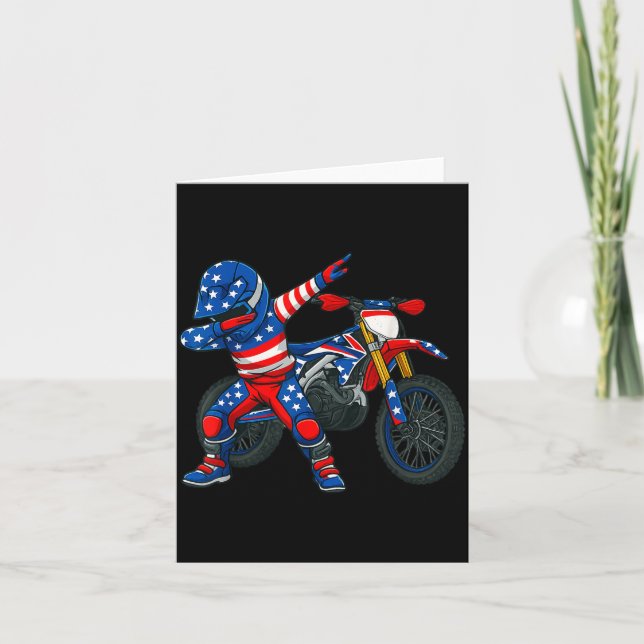 Cartão Funny Dirt Bike Art Rider Motocross Motorcycle Dir (Frente)