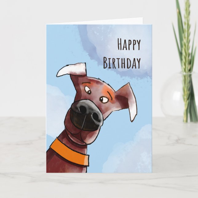 Cartão Funny Dog. Happy Birthday.  (Frente)