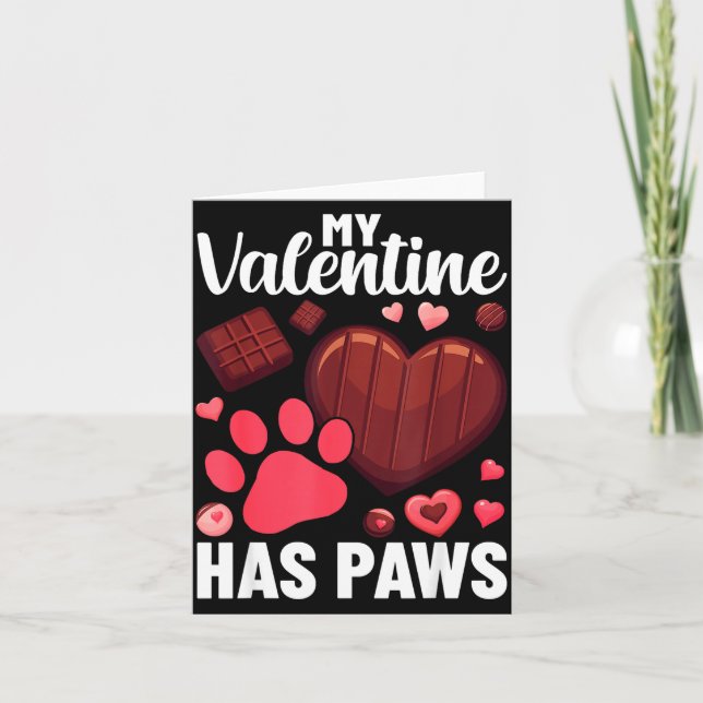 Cartão Funny Dog Owner Valentines Day Heart Women Girls  (Frente)