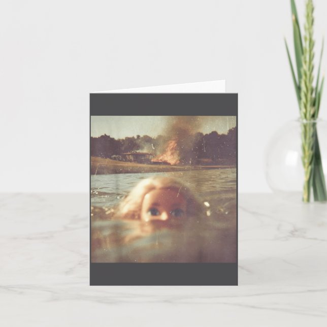 Cartão Funny Doll Face Swimming Meme  (Frente)