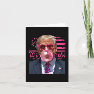 Cartão Funny Donald Trump Bubble Gum Rosa 4 De Julho