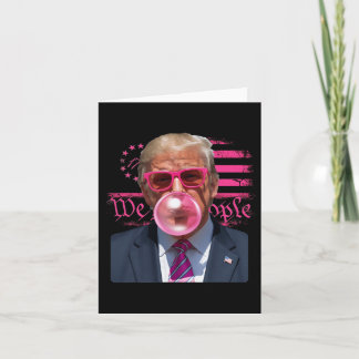 Cartão Funny Donald Trump Bubble Gum Rosa 4 De Julho