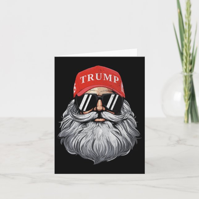 Cartão Funny Donald Trump Papai Noel Feriado de Natal 4 (Frente)