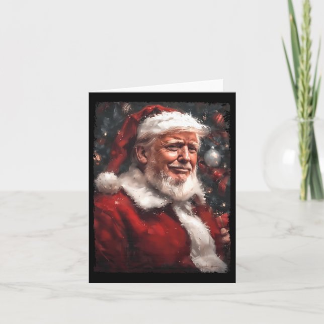 Cartão Funny Donald Trump Santa Claus Pai de Natal H (Frente)