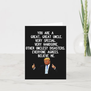 Cartão Funny Donald Trump Tio Gag Gift Conservador Unc