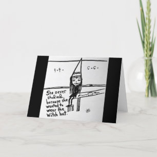 Cartão Funny Dunce Witch Hat Confusion Halloween Greeting