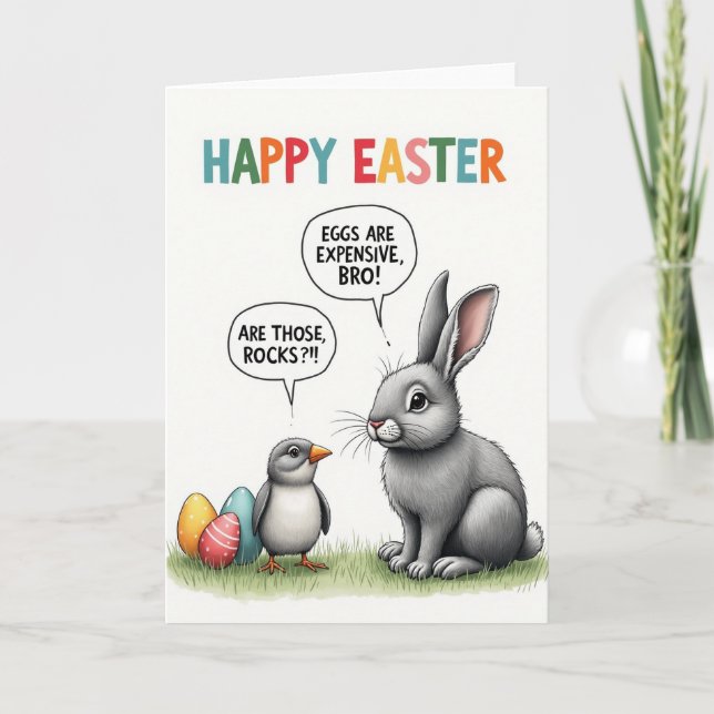Cartão Funny Easter Eggs Message Card (Frente)