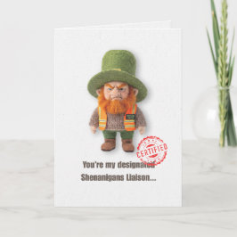Cartão Funny Emotional Support Leprechaun Card