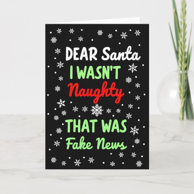 Cartão Funny Fake News Naughty List Christmas Card (Frente)