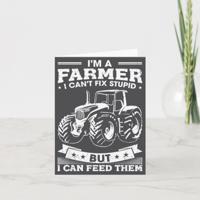 Cartão Funny Farming Tractor I'm A Farmer I Feed People  (Frente)