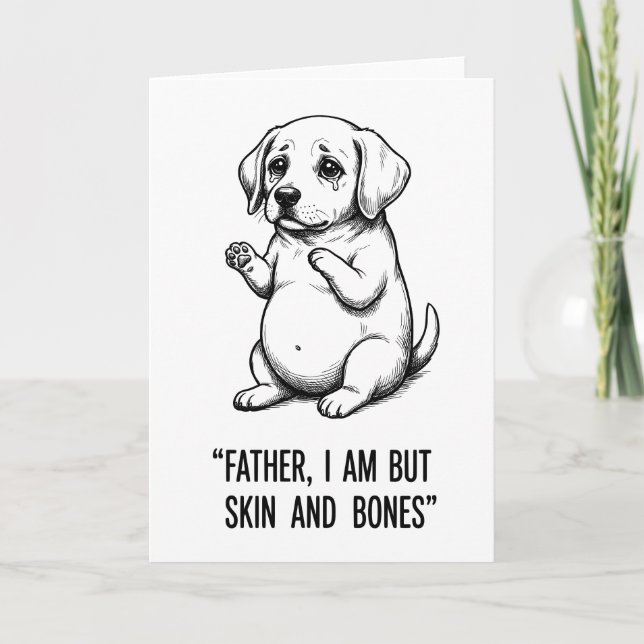 Cartão funny Father dog I Am But Skin and Bone Graphic (Frente)
